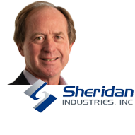 James Collet photo and Sheridan Industires, Inc. logo